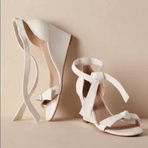BHLDN Ivory Leather Wedge Heels Size 7 New in Box